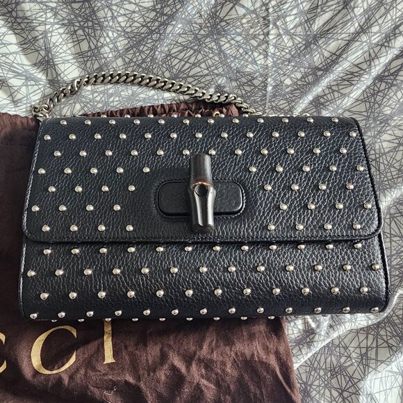 EUC Gucci Studded Medium Miss Bamboo Bag - Picture 5 of 14